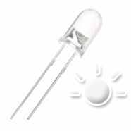 5MM White Flashing Water Clear Lens LED Diode – Pack of 25 3