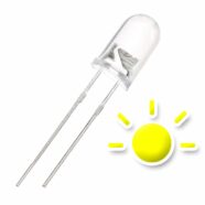5MM Yellow Flashing Water Clear Lens LED Diode – Pack of 25