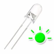 5MM Green Flashing Water Clear Lens LED Diode – Pack of 25 3